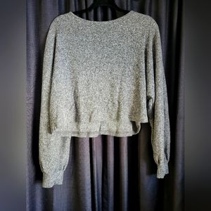 Women's Grey Long Sleeve Crop